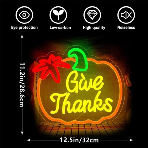 BRAND NEW Thanksgiving Neon Sign Pumpkin Neon Sign - Picture 7 of 8